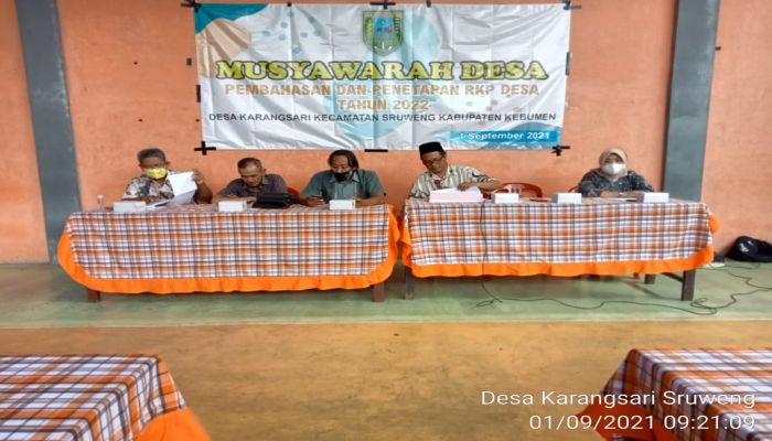 MUSYAWARAH DESA PENETAPAN RENCANA KERJA PEMERINTAH DESA (RKPDESA) TAHUN ANGGARAN 2022